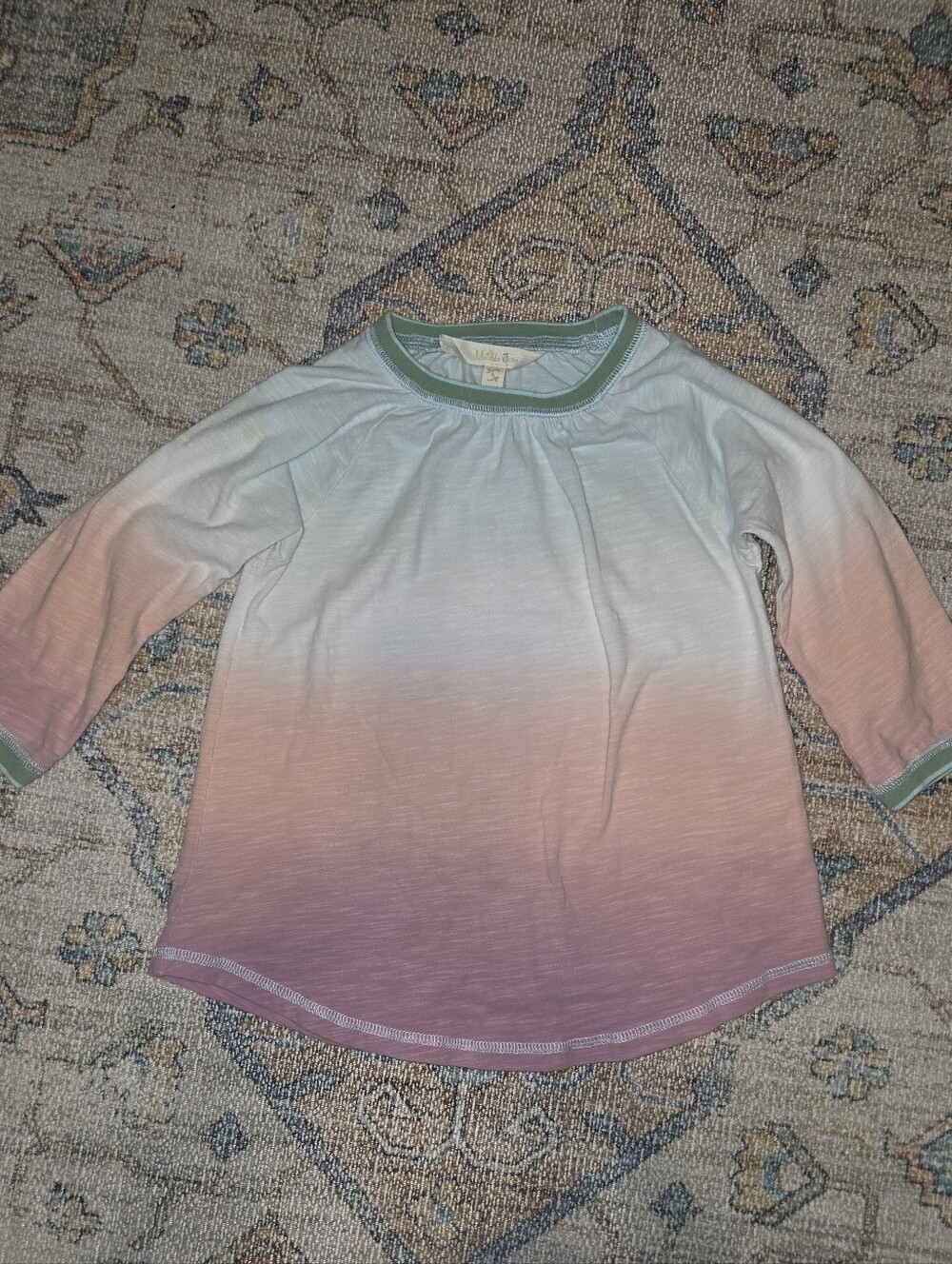 Matilda Jane Ombre Pink Peach & Mint Green 3/4 Sleeve, Size 6